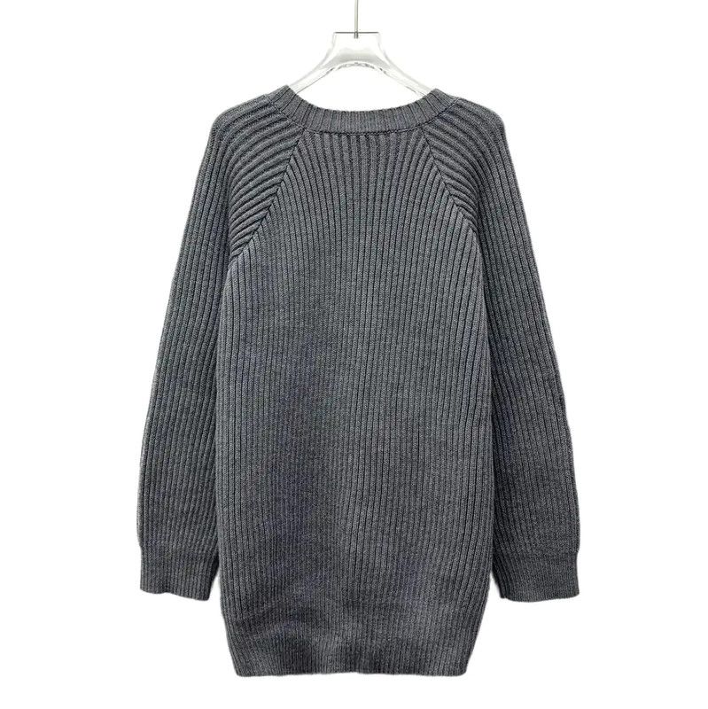 Burberry Burberry Gray Wool Knit Sweater with Logo Size M / US 6-8 / IT 42-44 - 2 Thumbnail