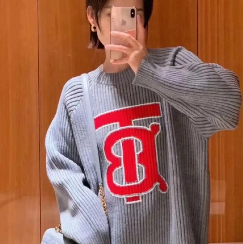 Burberry Burberry Gray Wool Knit Sweater with Logo Size M / US 6-8 / IT 42-44 - 7 Thumbnail