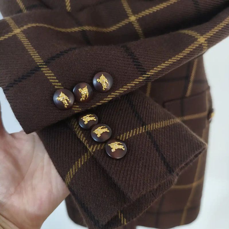 Burberry Burberry Coffee Check Wool Long Sleeve Cardigan Size M / US 6-8 / IT 42-44 - 5 Thumbnail