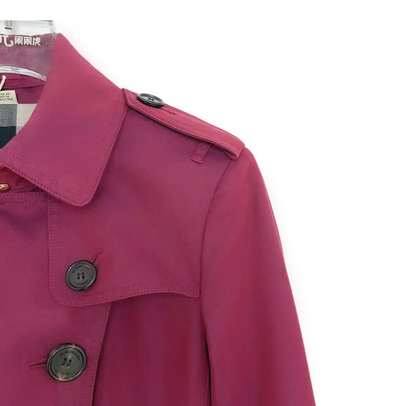 Burberry Burberry Pink Cotton Short Trench Coat Size XS / US 0-2 / IT 36-38 - 3 Thumbnail
