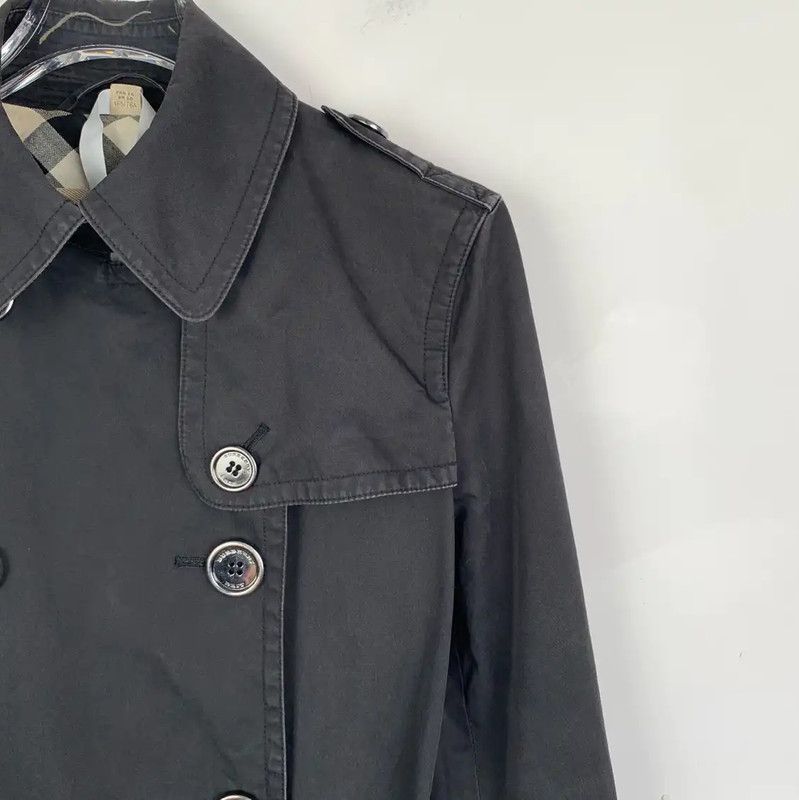 Burberry Burberry Women's Black Cotton Trench Coat Size XS / US 0-2 / IT 36-38 - 3 Thumbnail
