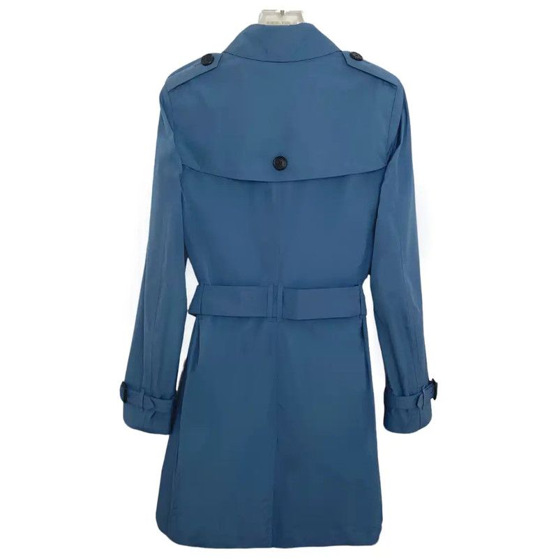 Burberry Burberry Women's Short Blue Cotton Trench Coat Size XS / US 0-2 / IT 36-38 - 2 Thumbnail