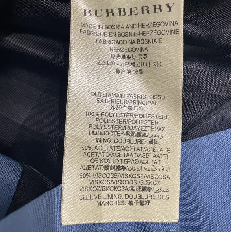 Burberry Burberry Women's Short Blue Cotton Trench Coat Size XS / US 0-2 / IT 36-38 - 6 Thumbnail