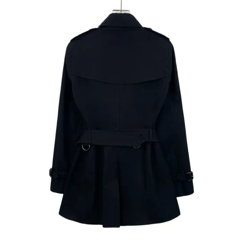 Burberry Burberry Women's Black Cotton Trench Coat Size XXS / US 00 / IT 34 - 2 Thumbnail