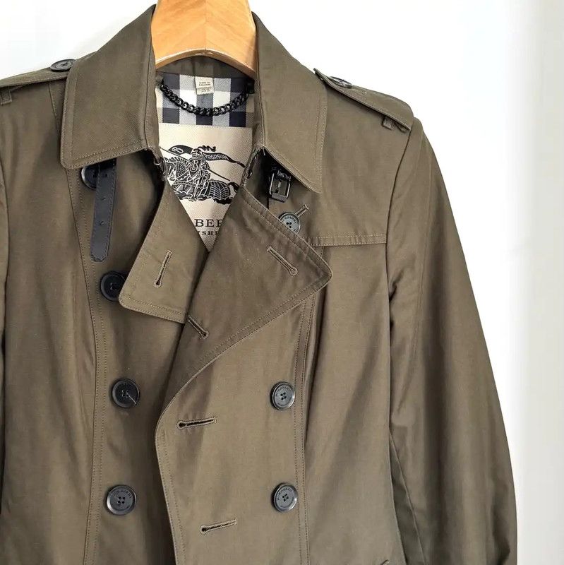 Burberry Burberry Women's Wool Coat in Dark Khaki Size XS / US 0-2 / IT 36-38 - 2 Thumbnail