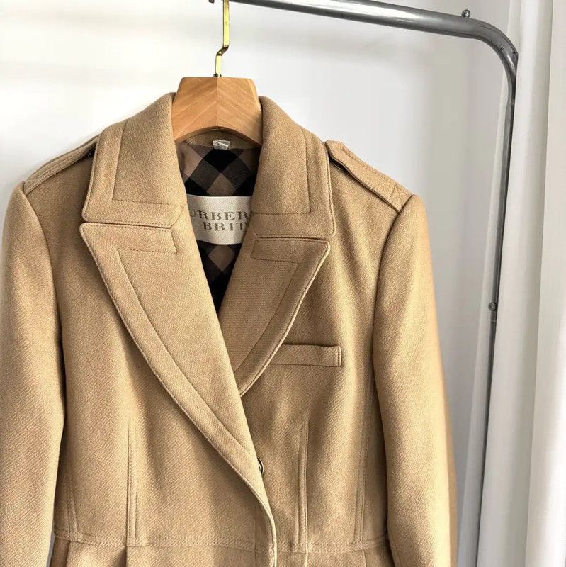 Burberry Burberry Camel Wool Women's Coat Size L / US 10 / IT 46 - 3 Thumbnail