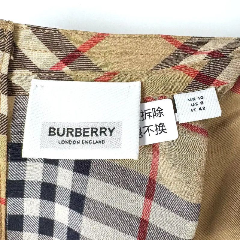 Burberry Burberry Khaki Silk Dress for Women Size L / US 10 / IT 46 - 3 Thumbnail