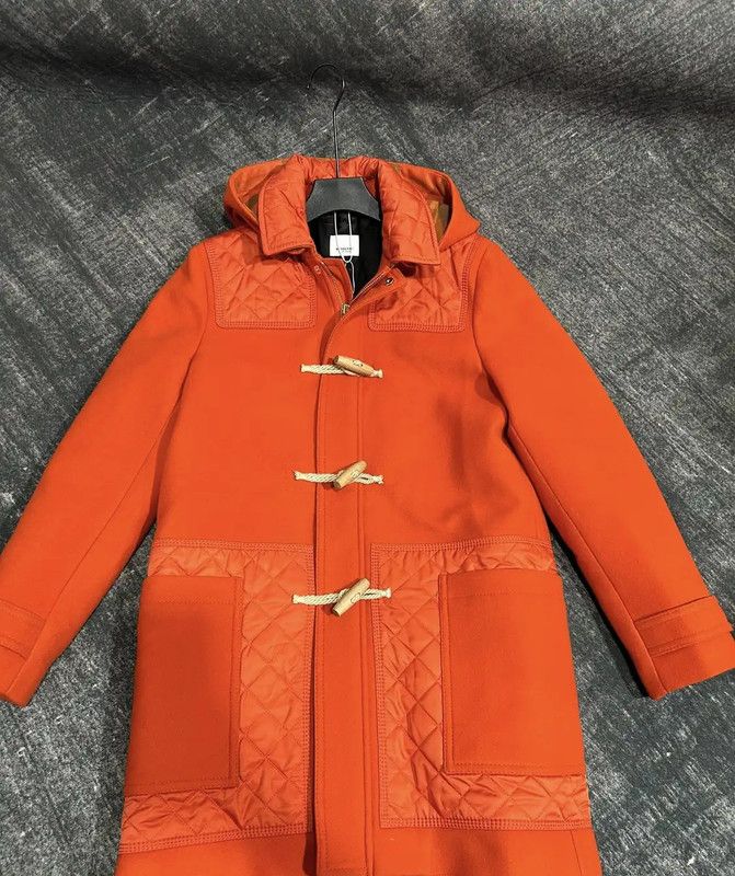 Burberry Burberry Orange Wool Long Coat for Women Size L / US 10 / IT 46 - 3 Thumbnail