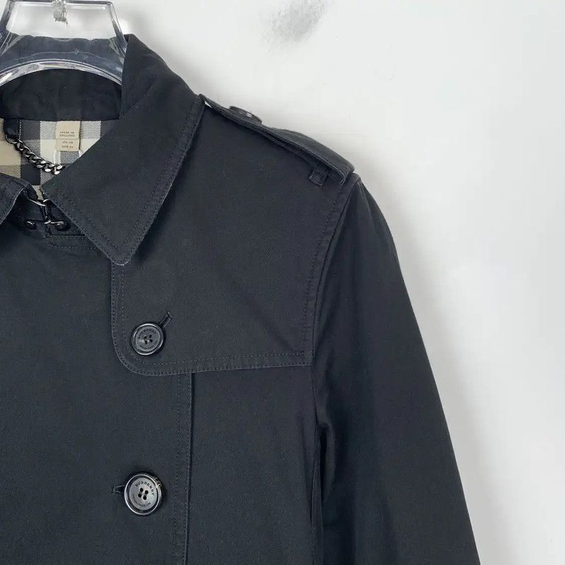 Burberry Burberry Black Cotton Trench Coat for Women Size S / US 4 / IT 40 - 3 Thumbnail