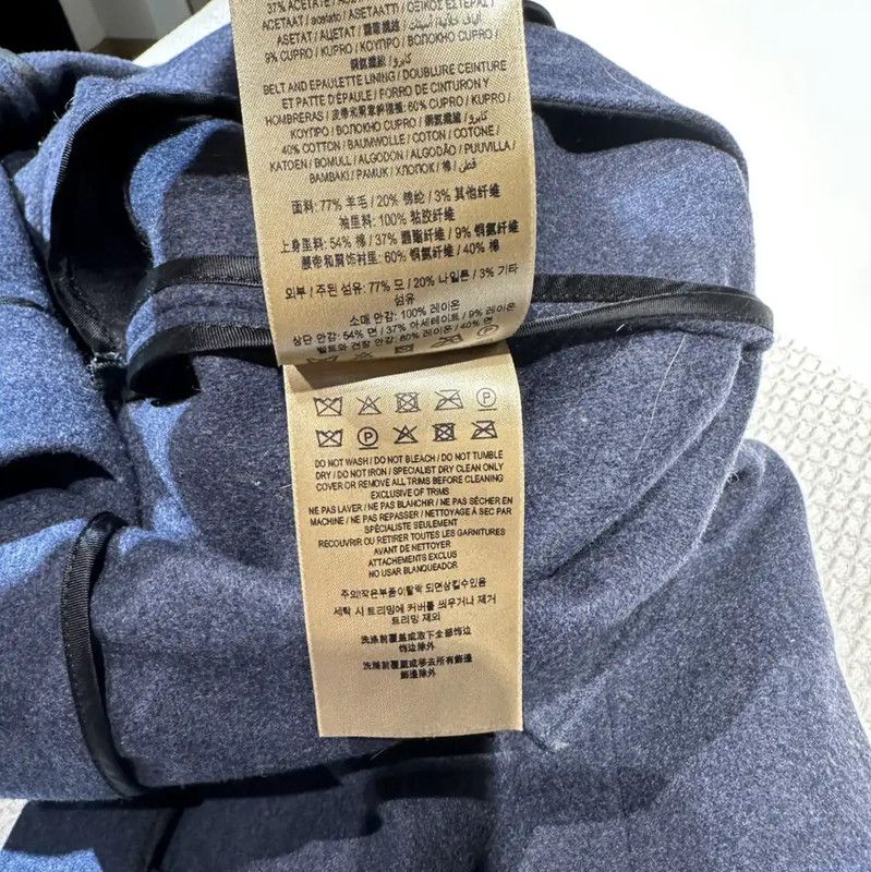 Burberry Burberry Blue Wool Long Coat for Women Size S / US 4 / IT 40 - 6 Thumbnail