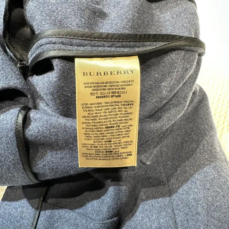 Burberry Burberry Blue Wool Long Coat for Women Size S / US 4 / IT 40 - 5 Thumbnail