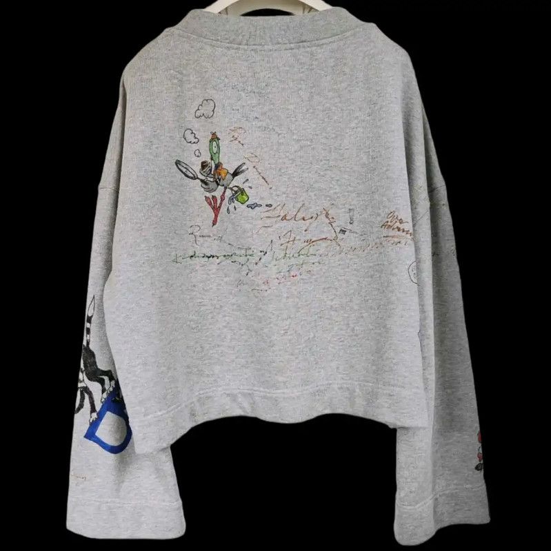 Burberry Burberry Gray Animal Print Cropped Sweatshirt Size ONE SIZE - 2 Thumbnail