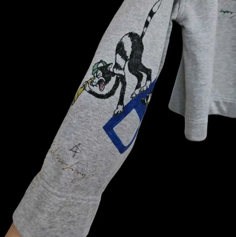 Burberry Burberry Gray Animal Print Cropped Sweatshirt Size ONE SIZE - 3 Thumbnail