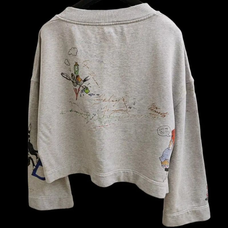 Burberry Burberry Gray Cropped Sweatshirt with Graphic Design Size L / US 10 / IT 46 - 2 Thumbnail