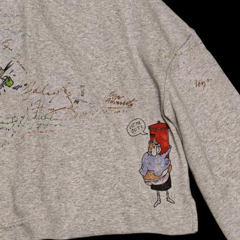 Burberry Burberry Gray Cropped Sweatshirt with Graphic Design Size L / US 10 / IT 46 - 6 Thumbnail