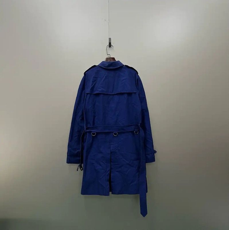 Burberry Burberry Blue Cotton Mid-Length Trench Coat Size ONE SIZE - 2 Thumbnail