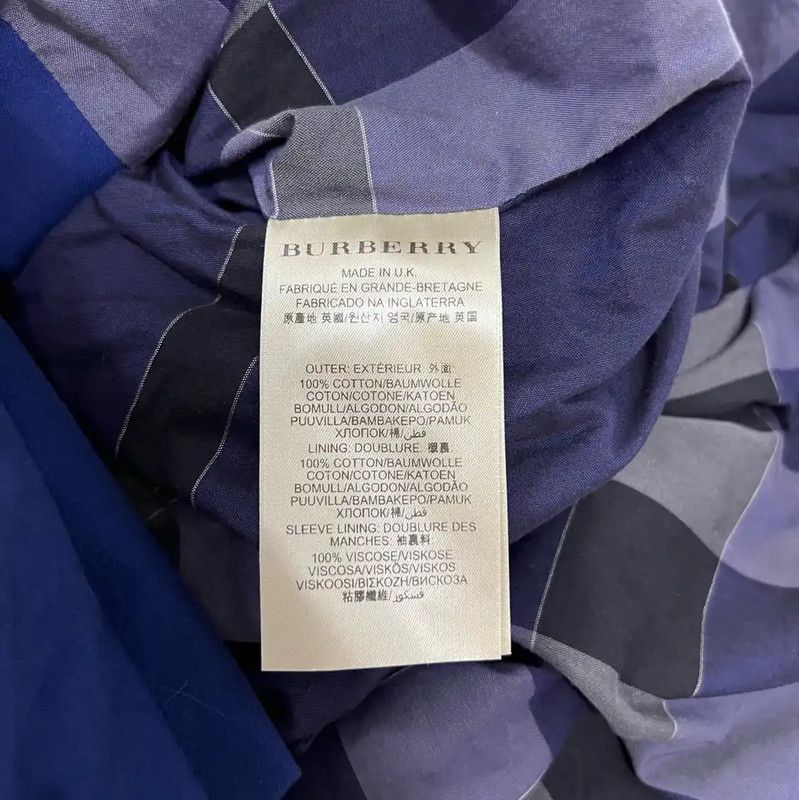 Burberry Burberry Blue Cotton Mid-Length Trench Coat Size ONE SIZE - 4 Thumbnail