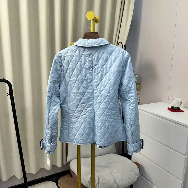 Burberry Burberry Light Blue Quilted Cotton Jacket Size M / US 6-8 / IT 42-44 - 2 Thumbnail