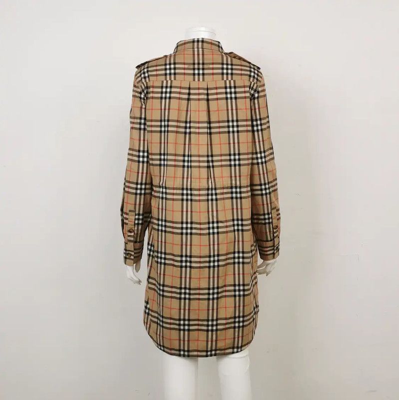 Burberry Burberry Cotton Check Dress in Khaki Size M / US 6-8 / IT 42-44 - 2 Thumbnail