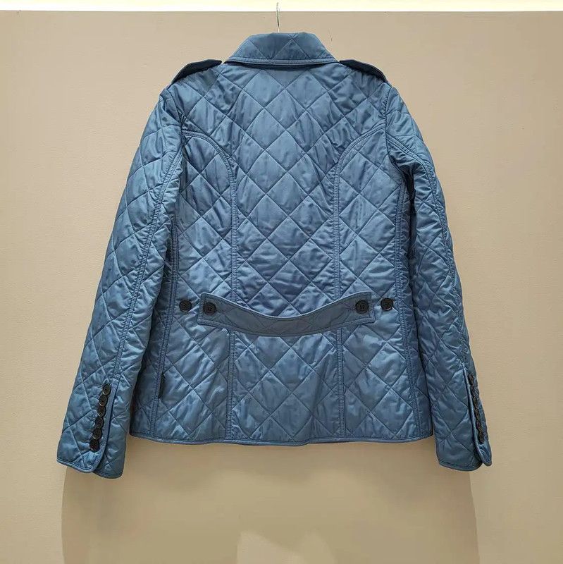 Burberry Burberry M Size Blue Silk Blend Coat Size M / US 6-8 / IT 42-44 - 2 Thumbnail