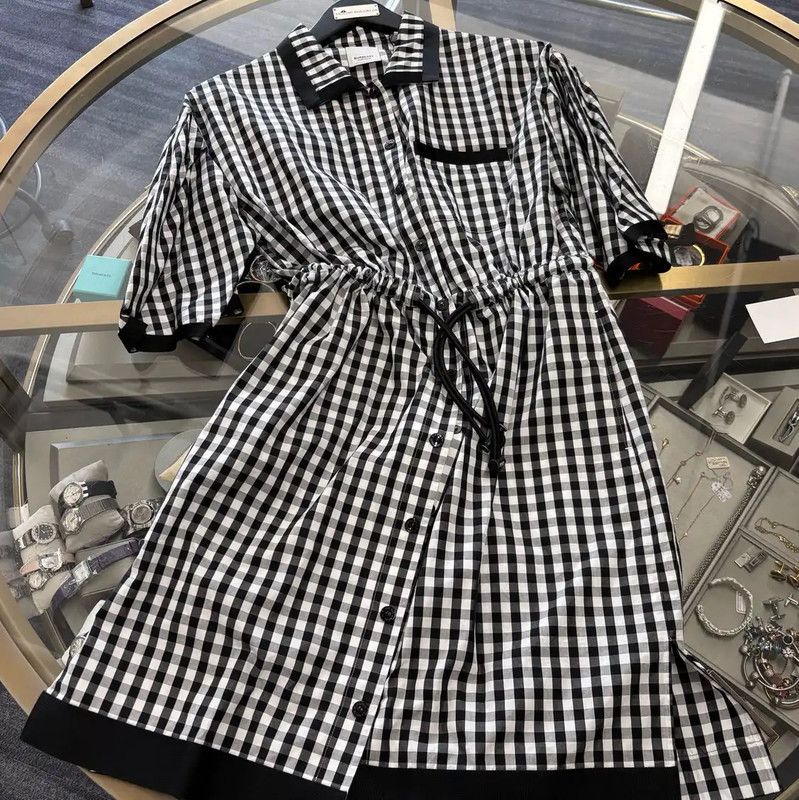 Burberry Burberry Black and Gray Cotton Dress Size M / US 6-8 / IT 42-44 - 4 Thumbnail