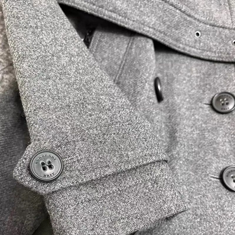 Burberry Burberry Gray Wool Double-Breasted Winter Coat Size M / US 6-8 / IT 42-44 - 5 Thumbnail