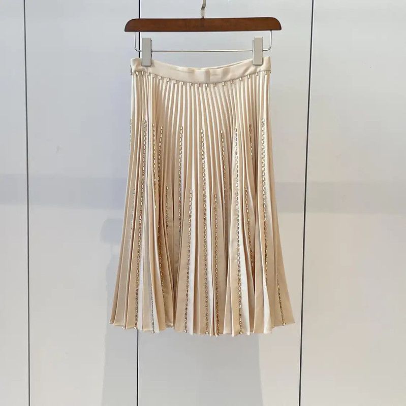 Burberry Burberry Pleated Midi Skirt in Blush Pink Size 23" - 2 Thumbnail