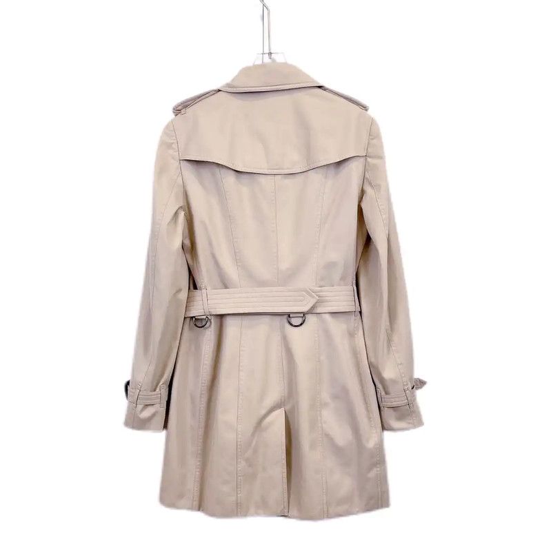 Burberry Burberry Long Pink Cotton Trench Coat Size L / US 10 / IT 46 - 2 Thumbnail