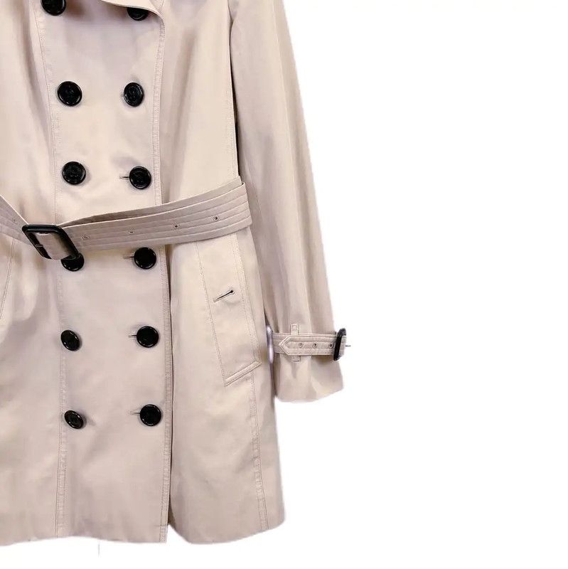 Burberry Burberry Long Pink Cotton Trench Coat Size L / US 10 / IT 46 - 4 Thumbnail
