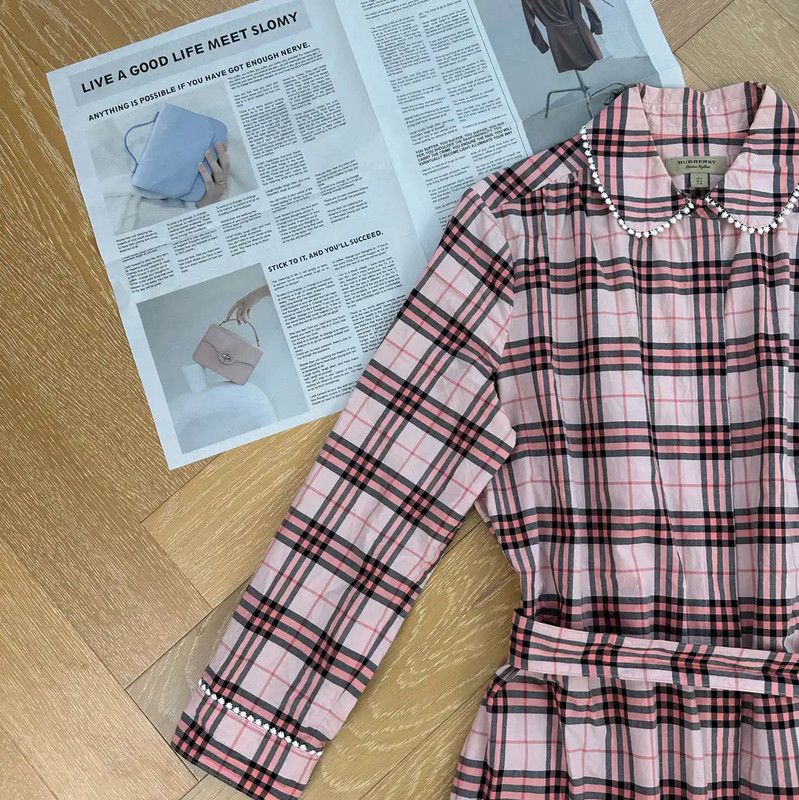Burberry Burberry Pink Plaid Dress for Women Size XS / US 0-2 / IT 36-38 - 3 Thumbnail