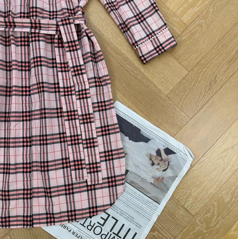 Burberry Burberry Pink Plaid Dress for Women Size XS / US 0-2 / IT 36-38 - 6 Thumbnail