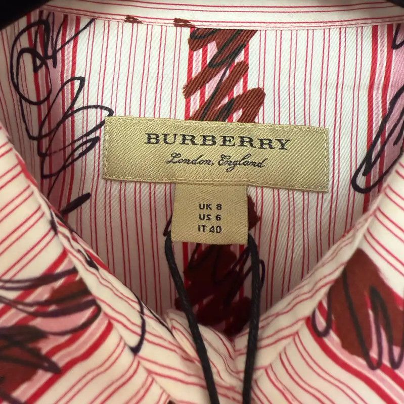 Burberry Burberry Pink Printed Cotton Short Sleeve Dress Size M / US 6-8 / IT 42-44 - 5 Thumbnail