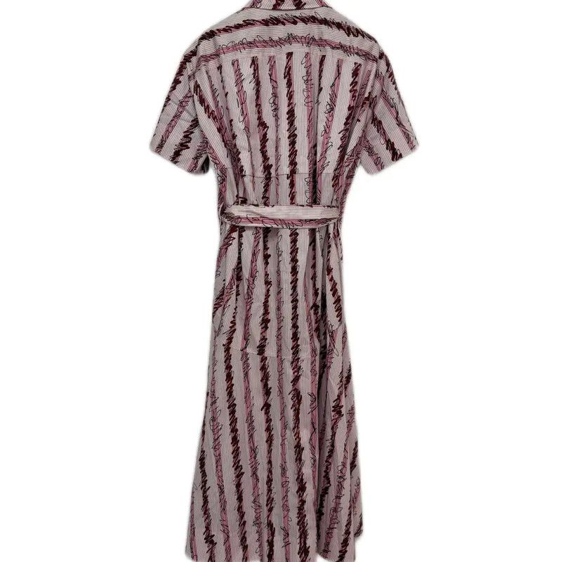 Burberry Pink Printed Cotton Short Sleeve Dress