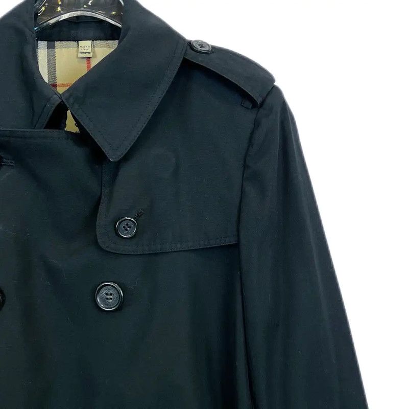 Burberry Burberry Black Cotton Mid-Length Trench Coat Size S / US 4 / IT 40 - 3 Thumbnail