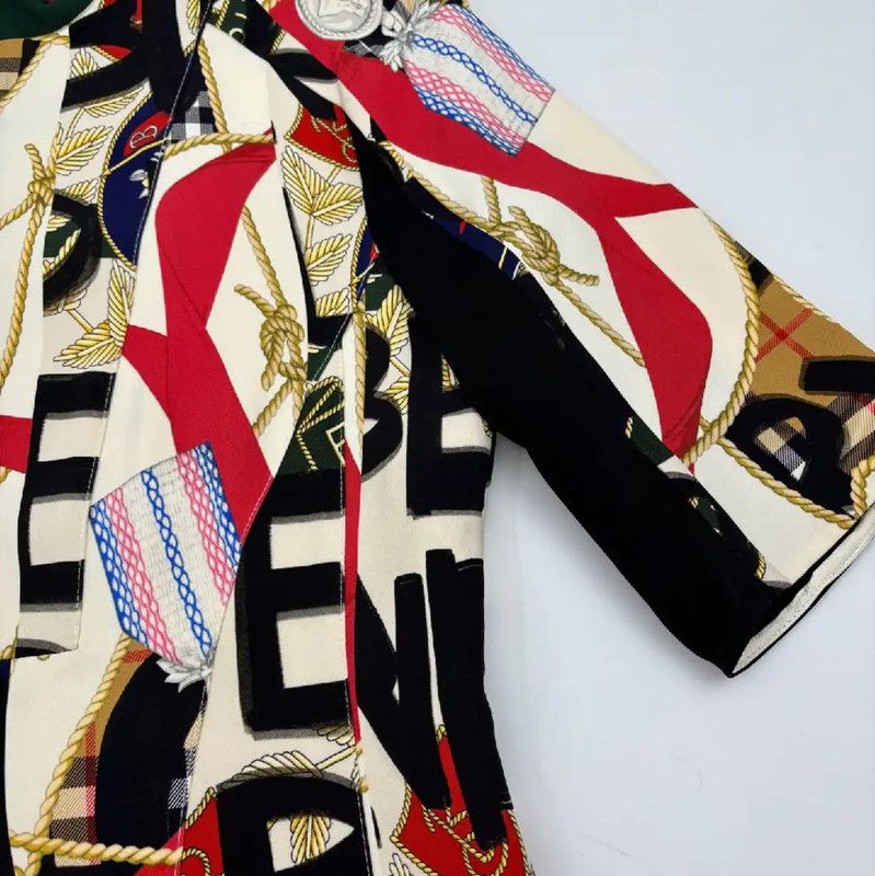 Burberry Burberry Summer Multicolor Silk T-Shirt Size M / US 6-8 / IT 42-44 - 4 Thumbnail