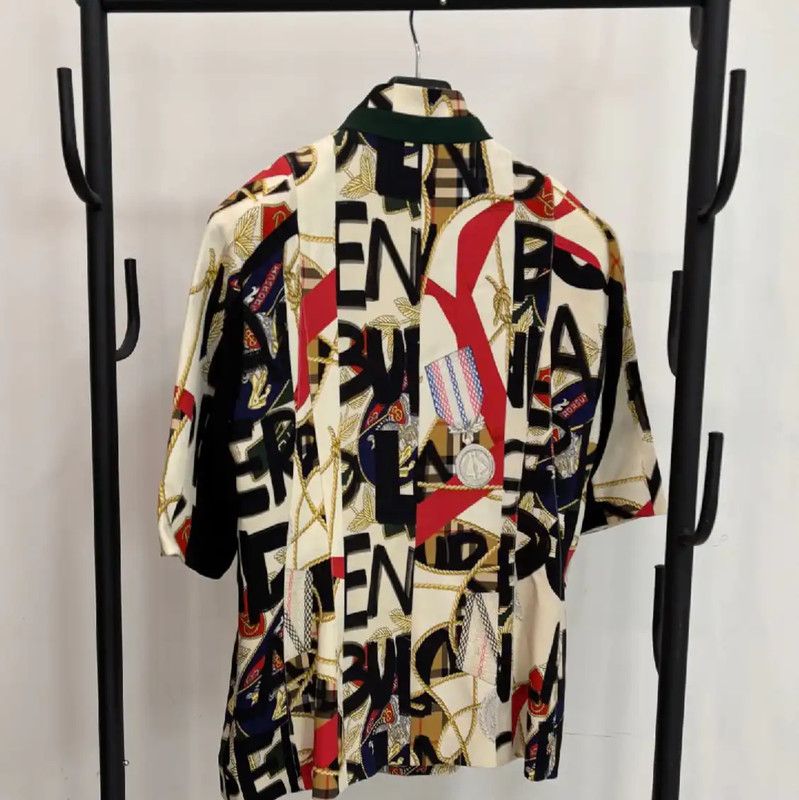 Burberry Burberry Summer Multicolor Silk T-Shirt Size M / US 6-8 / IT 42-44 - 2 Thumbnail