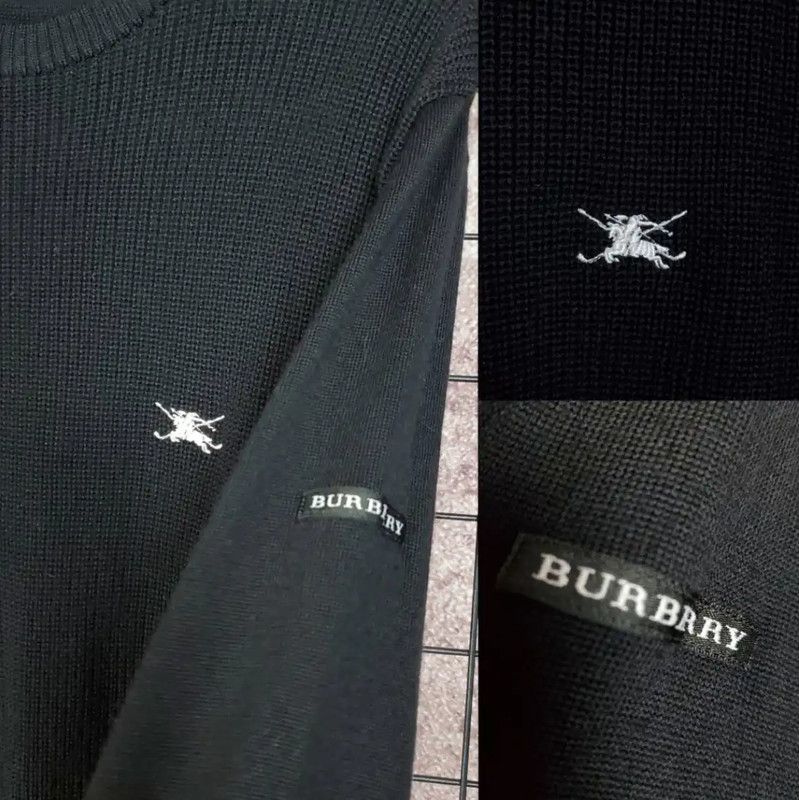 Burberry Burberry Black Wool Long Sleeve Sweater Size L / US 10 / IT 46 - 9 Thumbnail
