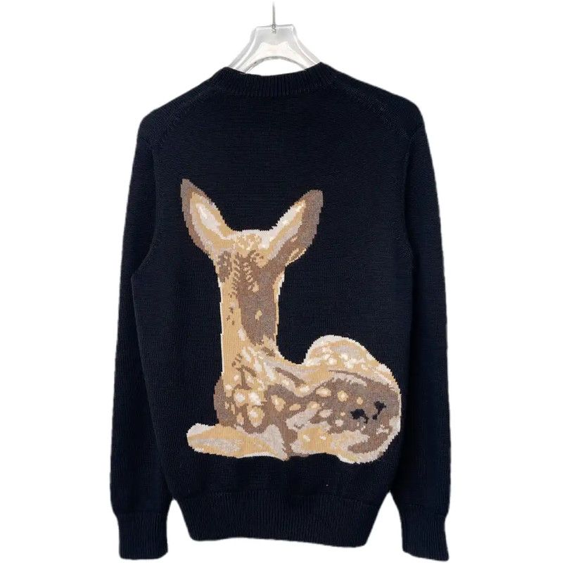 Burberry Burberry Black Wool Sweater with Deer Print Size XS / US 0-2 / IT 36-38 - 2 Thumbnail