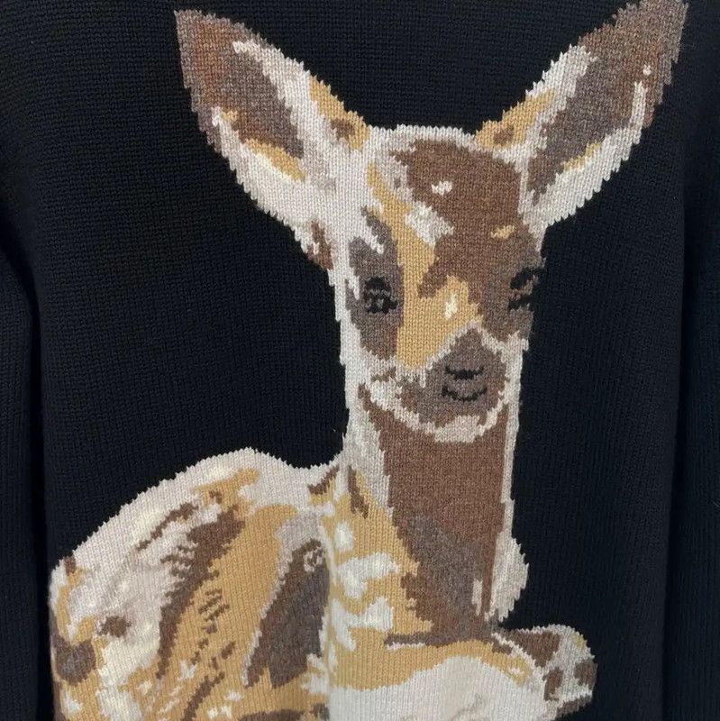 Burberry Burberry Black Wool Sweater with Deer Print Size XS / US 0-2 / IT 36-38 - 5 Thumbnail