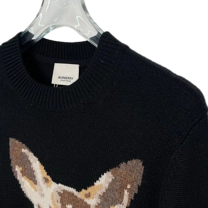 Burberry Burberry Black Wool Sweater with Deer Print Size XS / US 0-2 / IT 36-38 - 4 Thumbnail