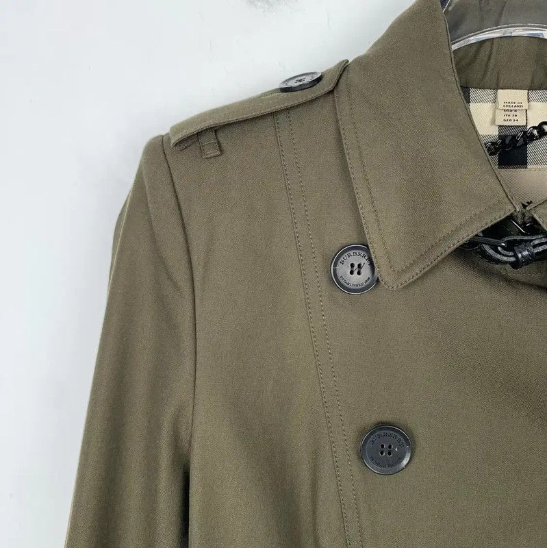 Burberry Burberry Women's S Size Dark Green Trench Coat Size S / US 4 / IT 40 - 3 Thumbnail