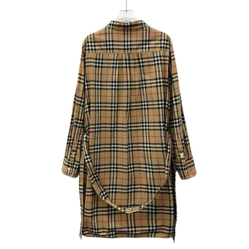 Burberry Burberry Brown Cotton Long Sleeve Dress Size XL / US 12-14 / IT 48-50 - 2 Thumbnail