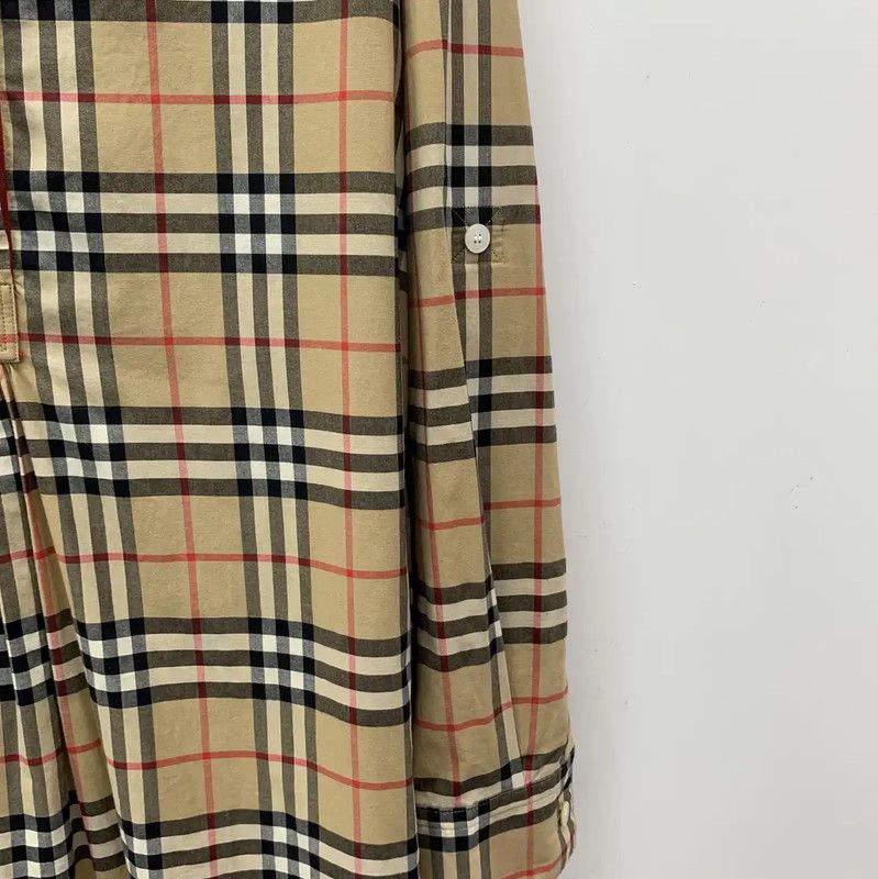 Burberry Burberry Brown Cotton Long Sleeve Dress Size XL / US 12-14 / IT 48-50 - 4 Thumbnail