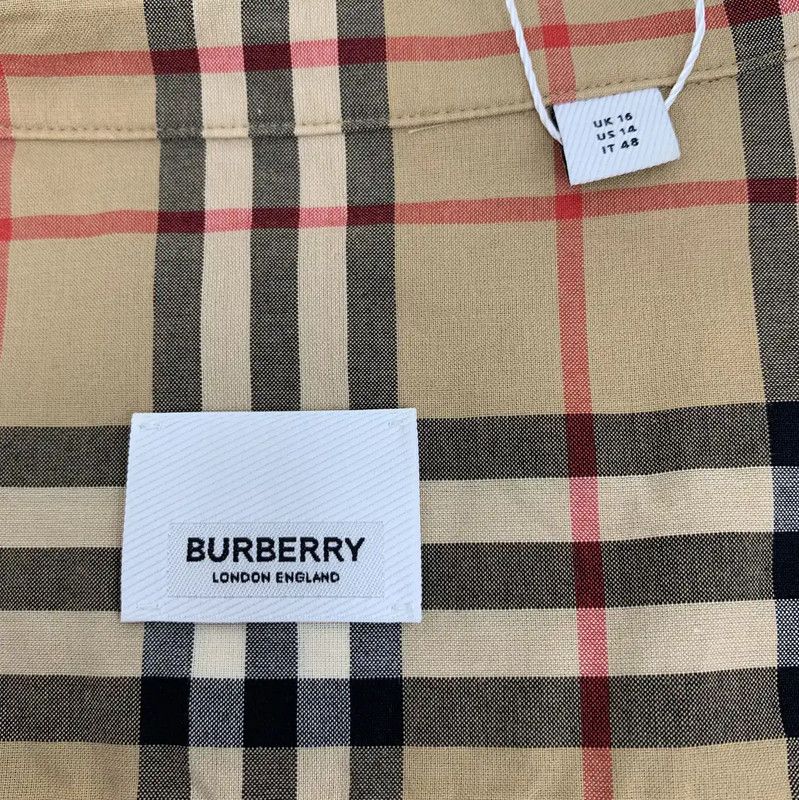 Burberry Burberry Brown Cotton Long Sleeve Dress Size XL / US 12-14 / IT 48-50 - 6 Thumbnail