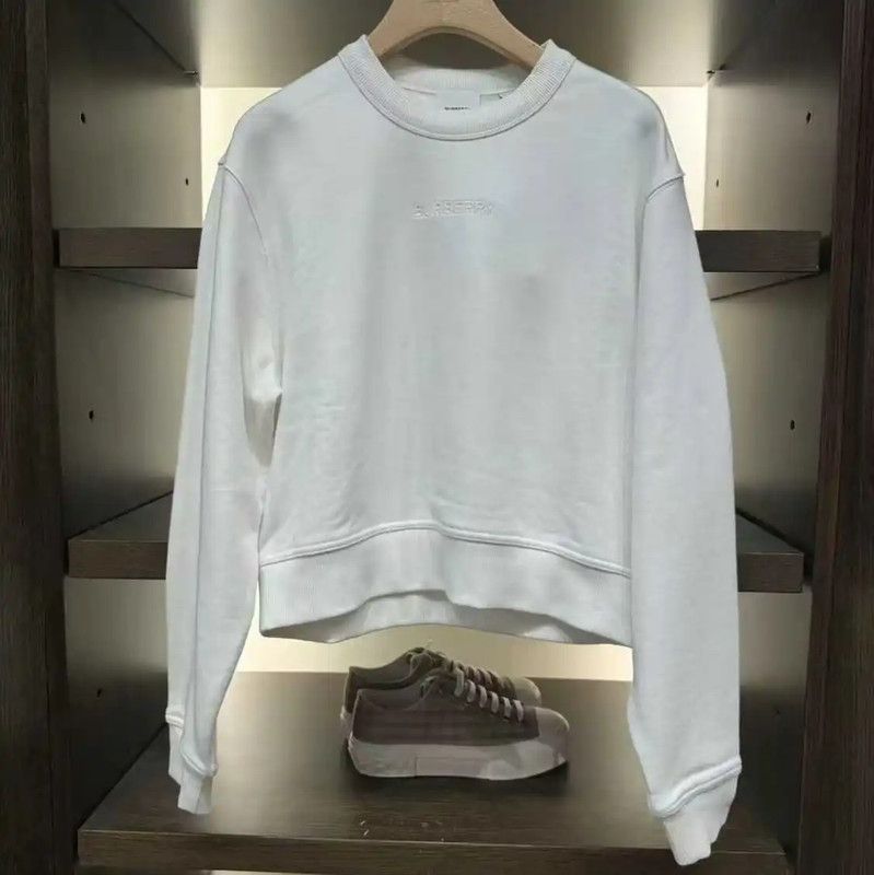 Burberry Burberry Spring Autumn White Logo Cropped Sweatshirt Size M / US 6-8 / IT 42-44 - 3 Thumbnail
