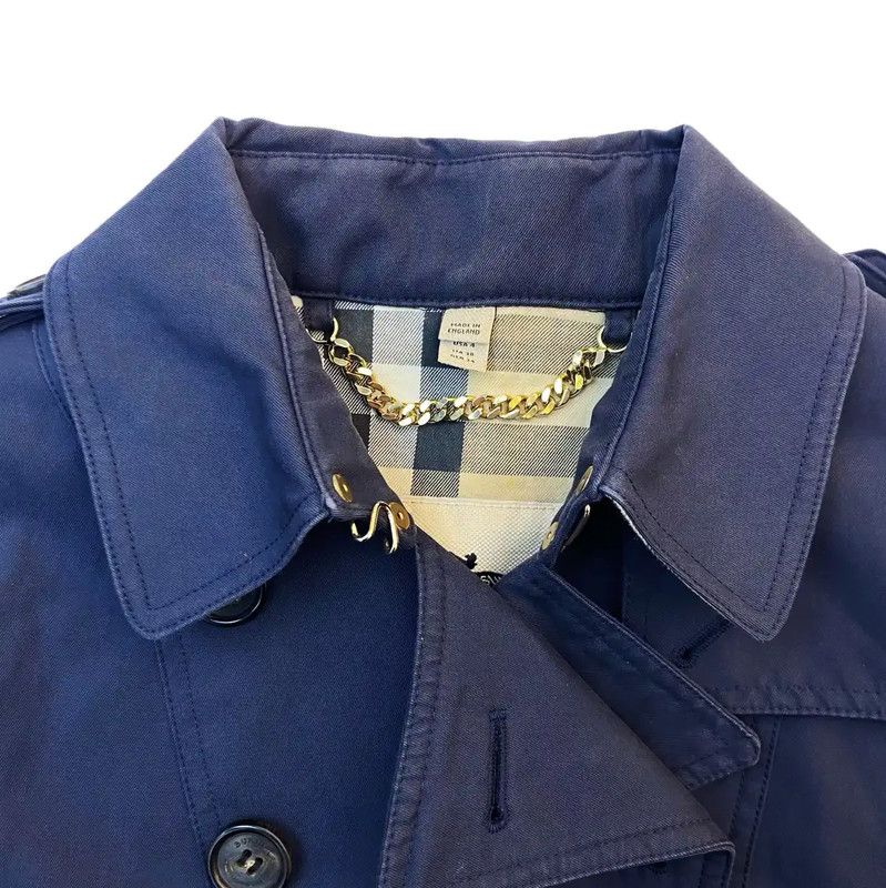 Burberry Burberry Navy Cotton Mid-Length Women's Trench Coat Size M / US 6-8 / IT 42-44 - 4 Thumbnail