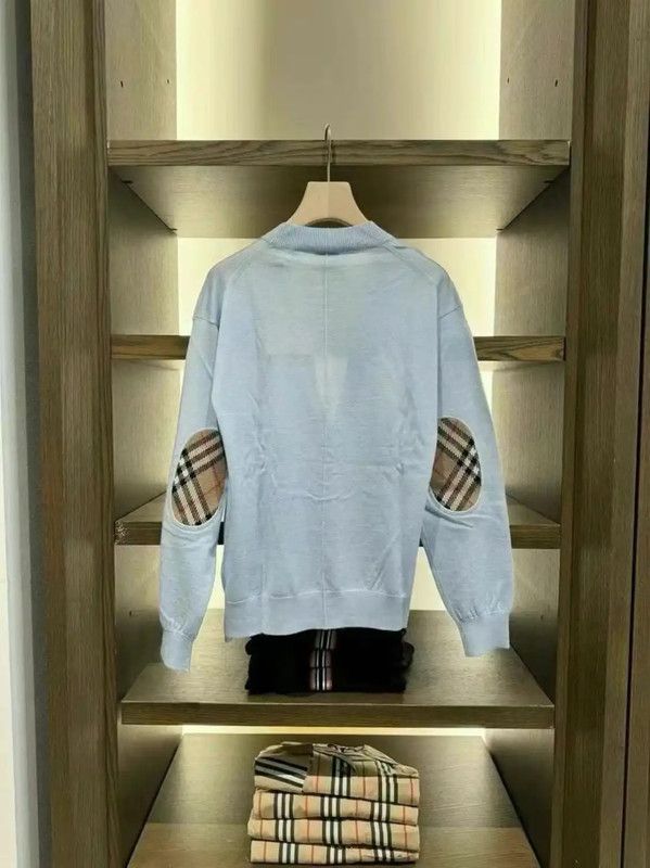 Burberry Burberry Blue Logo Short Sleeve Cardigan Size L / US 10 / IT 46 - 3 Thumbnail