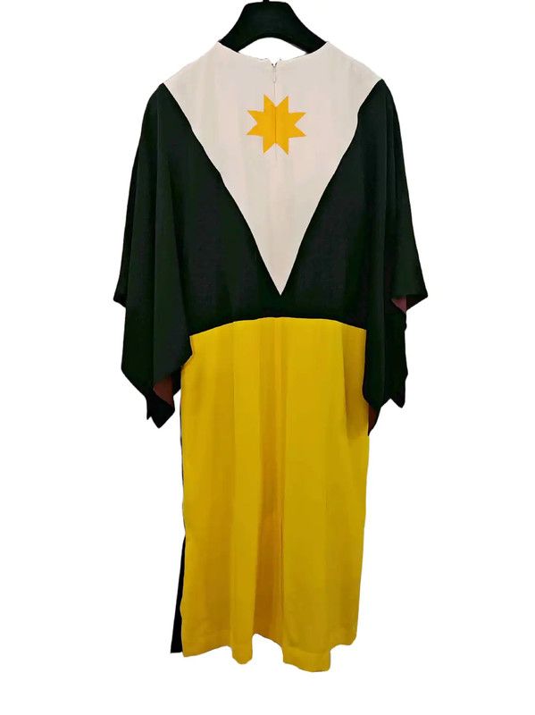 Burberry Burberry Color-Blocked Silk Star Dress Size ONE SIZE - 2 Thumbnail