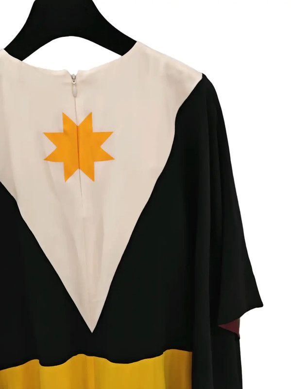 Burberry Burberry Color-Blocked Silk Star Dress Size ONE SIZE - 4 Thumbnail