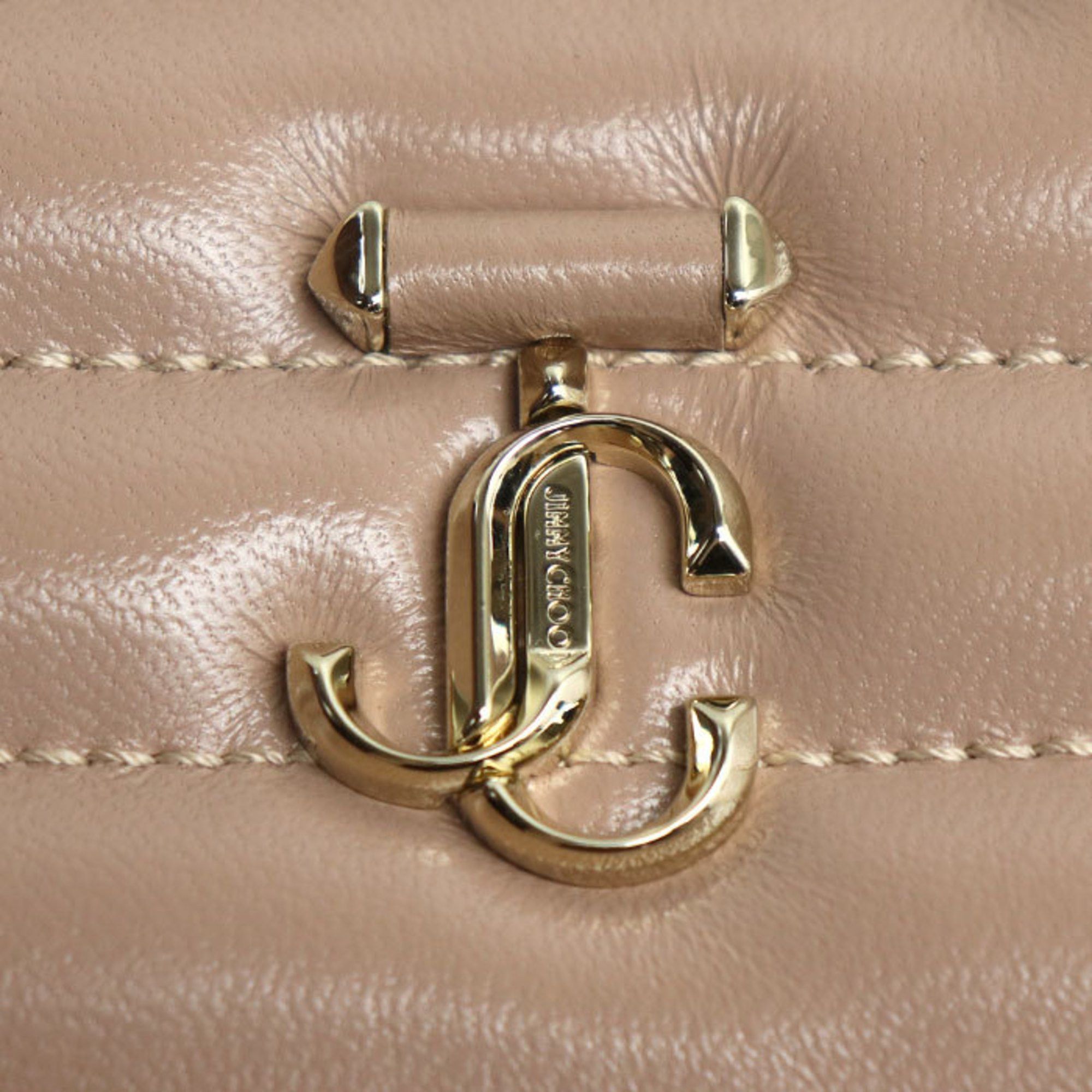 Jimmy Choo JIMMY CHOO PIPPA JC Long Wallet, Round, Beige, Women's Size ONE SIZE - 6 Thumbnail